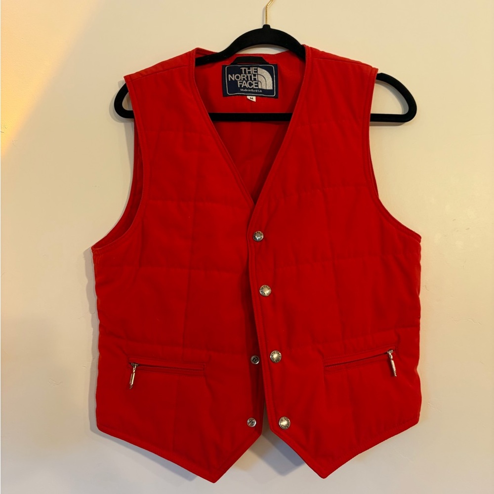 The North Face Red Quilted Vest Vintage Western Inspired Synthetic